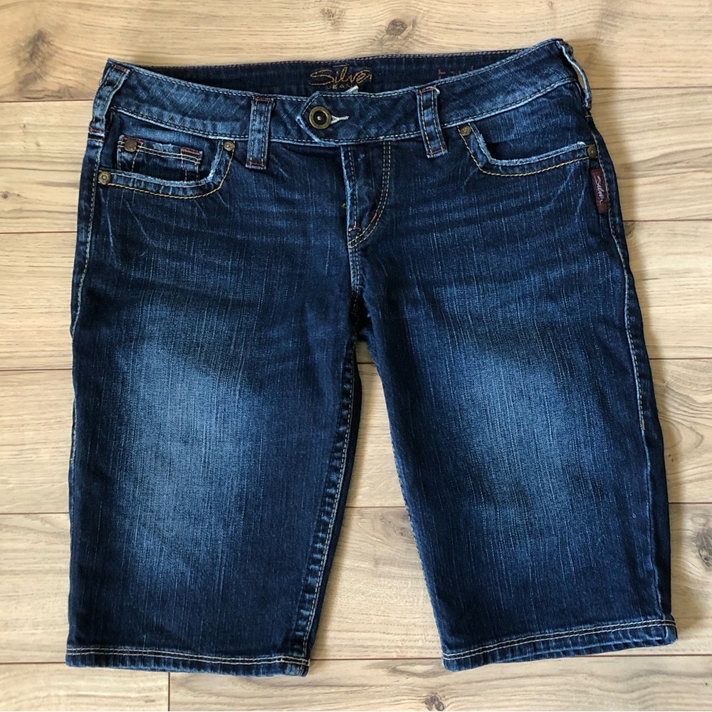 Women’s Silver Jeans Taylor Blue Denim Bermuda Shorts size 29